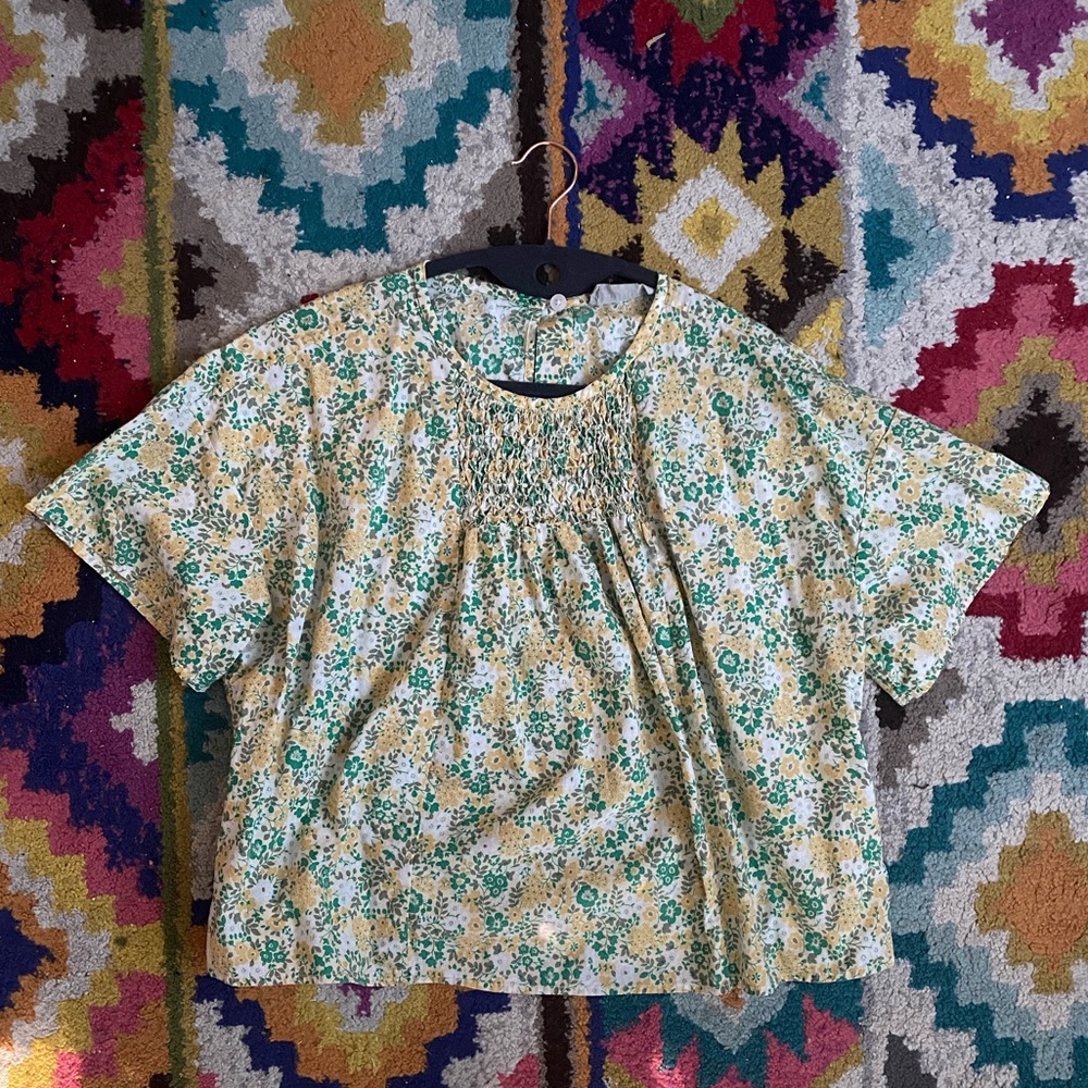 Everlane popover poplin top in floral!
